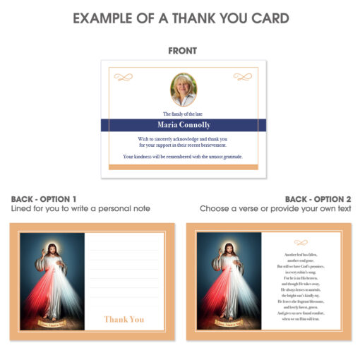 Thank You card / Acknowledgement card - Memorial Cards Ireland